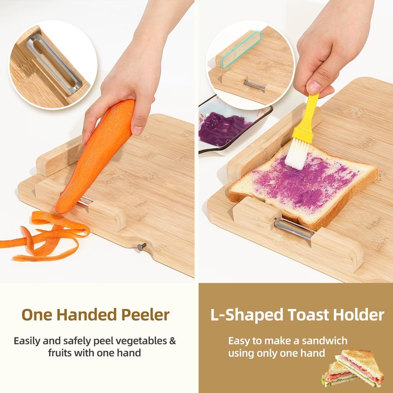 JFNoraiva One-Handed Cutting Board, Adaptive Cutting Board for Disabled &Stroke