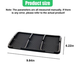 GAOLAOSY Bling Rhinestone Car Dashboard Mat, Anti-Slip Auto Dash Tray, Strong Gripping Vehicle Smartphone Holder Pad, Multifunctional Center Console Storage Accessory for Key, GPS, Sunglass (Diamond)