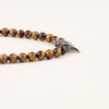 GAVU Men's Raven Crystal Beaded Tiger Eye Necklace