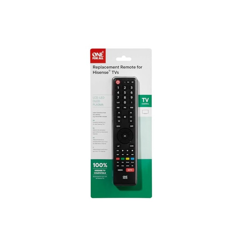 One For All Hisense TV Replacement remote URC1916 – Works
