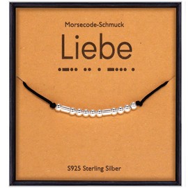 Suyi Morsecode Bracelet for Women Wife Girlfriend Sterling Silver Beads Bracelet Gifts for Daughter Birthday Valentine's Day, Sterling Silver