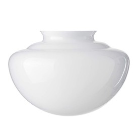 LUMIS LUMIS Ceiling Fan Shade, White Glass Round Mushroom Lampshade Cover, B&Q Twister Compatible. 17cm (6?) Dia, Width of Neck: 7.7cm (3")