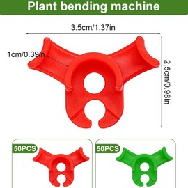 LSRVNM Pack of 100 Plant Benders, Growth Bender Clips, Plant Growth Bender, Plant Stem Trainer Clips, for Bending Plant Stems and Changing the Growth Direction (Red + Green)