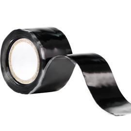 Self Fusing Silicone Tape 1 Inch x 5FT, 0.5mm Thickness Waterproof Repair Tape for Plumbing, Hose, Pipeline & Electrical Cable Winding Emergency Leak Seal for Hot Cold Pipes (1.5M*0.5MM Black)