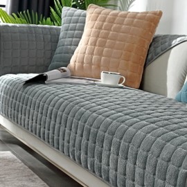 Alishomtll Sofa Cover 1/2/3/4 Seater, Soft Universal Sofa Cover, L Shape Couch Cover, Dog Cat Non-Slip Sofa Throws, Sofa Protector for Living Room (Grey, 70 x 70 cm)