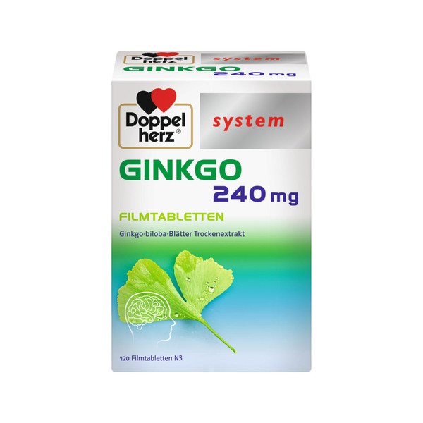 Doppelherz system Ginkgo 240 mg Tabletten, 120 pcs. Tablets