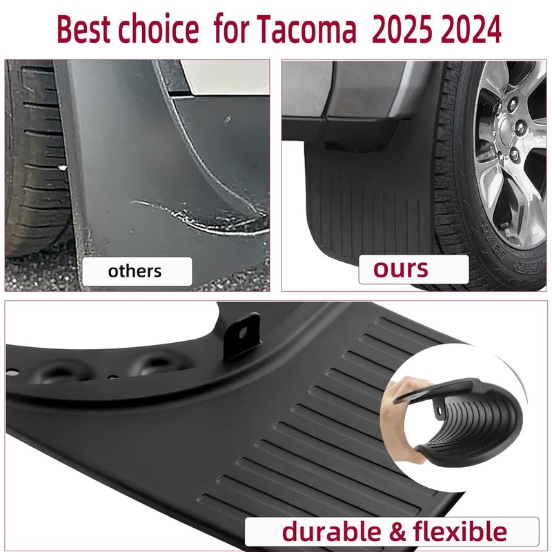 Mud Flaps Kit for 2024 2025 Toyota Tacoma Accessories Mud