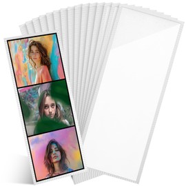 HAOWANWW 15 Pcs Magnetic Photo Frame Fridge White Magnetic Picture Frame 2x6 Flexible Magnetic Photo Holder PVC Frames Magnet Photo Sleeves for Refrigerator Window Tile Wall Door Photo Booth