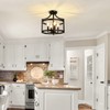 WBinDX 4-Light Farmhouse Chandelier, Modern Hanging Pendant Lighting, Convertible Semi