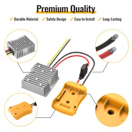 Kzreect 20V to 12V Step-Down Converter Compatible with Dewalt 20V Battery, DC 12V 20A 240W Voltage Reducer Regulator for Golf Cart RC Car LED Lights DIY Toys