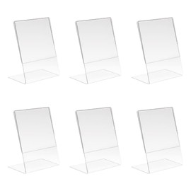 MaT store Acrylic Stand POP Stand a6 Size Tabletop Pedestal Menu Photo Holder Set of 6