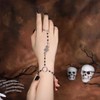Obmyec Snake Finger Ring Bracelets Crystal Hand Harness Bracelet Black