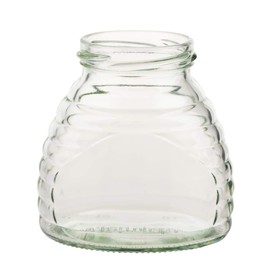 Tatane 3 oz. Glass Skep Jar for Honey 24 ct. w/Metal lids - Choose Design (Gold Hex)