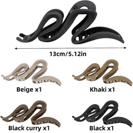 Fabselection Hair Clips for Women Large Hair Claw Clips for Thin Thick Hair, Big Matte Banana Clips, Neutral Colors