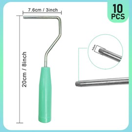 10 Pack Paint Roller Frame Fits for 2-4 Inch Rollers, 8 Inch Long Paint Roller Handle, Painting Supplies for Wall House Homes, Green