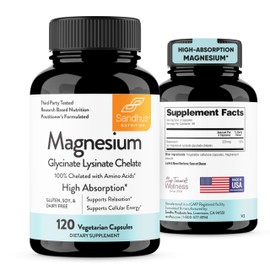 Sandhus Glicinato De Magnesio Máxima Absorción 120 Capsulas                                                                                           