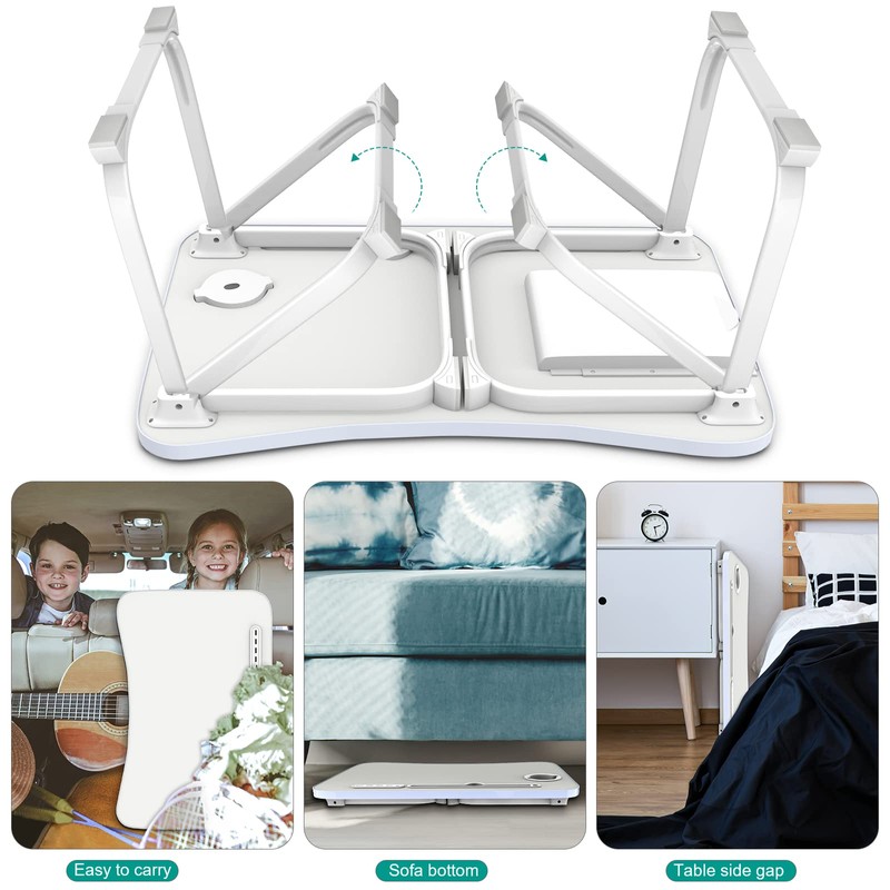 Fayquaze Laptop Bed Desk, Portable Foldable Laptop Bed Table with
