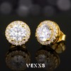 VEXXS Earrings 925 Silver, 18 Carat Gold/White Gold Plated Men's