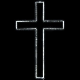 ElectricArt 72 Inch Cool White LED Rope Light Cross Motif - Lighted Holiday Silhouette