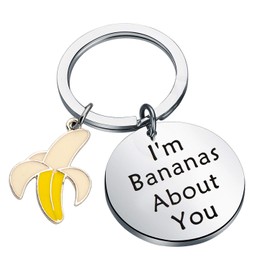 Funny Banana Keychain I'm Bananas About You Keychain Banana Lover Gift Banana Pun Couple Keychain (About you Keychain)