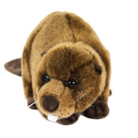 Soft Toy Flannelette 25 cm (40 cm with Tail) Lying Brown Rodent Plush Flannelette Rodent Plush Toy Uni Toys