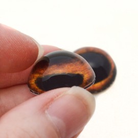 High Dome Realistic Amber Dog Half Sphere Glass Eyes Animal Taxidermy Art Doll Making Sculptures or Jewelry Crafts Set of 2 (10mm)