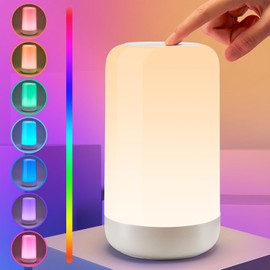 LED Lamp for Bedroom, 32 RGB Colors & 10 Brightness Touch Night Light, 1800mAh Cordless & Battery NightLight, Mood Lighting Rechargeable Lamp for Adults/Kids/Baby Nursery Night Light, Eyes Care, Gifts