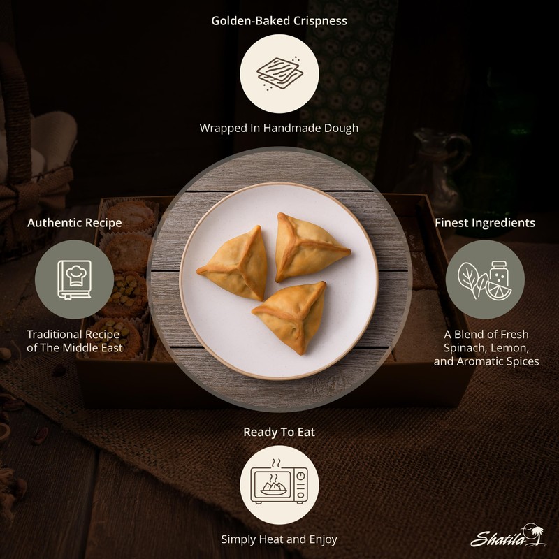 Shatila Food Products Spinach Pies, Ready To Heat Prepared Sides,