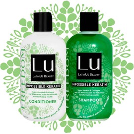 Lu LatinUs Beauty Dúo FREEDOM Máximo Volumen y Textura: Shampoo Natural + Acondicionador con Beneficios Antioxidantes de Moringa y Keratina Vegana Para Cabello Plano y Fino