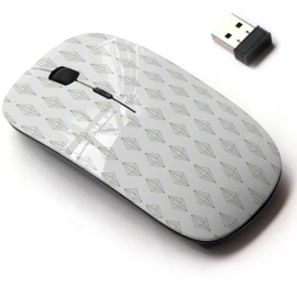 mouse inalámbrico 2.4G con bonito diseño de patrón para todos los portátiles y computadoras de computadora con nano receptor, diamantes blancos