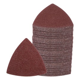 Kozelo 120pcs Mouse Sander Detail Sandpaper - [ 60 Grit, 3-1/8" ] Triangle Hook and Loop Assorted Sanding Pads Sheet for Wood Furniture Polishing Use | Aluminum Oxide Sandpaper