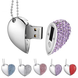 Garrulax USB Stick, Premium USB 2.0, Diamond Heart Shape 8GB / 16GB / 32GB USB Flash Drive Waterproof Memory Stick Memory Stick High Speed Transfer
