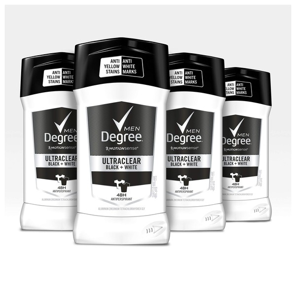 Degree Men MotionSense UltraClear Black+White Antiperspirant Deodorant Stick 2.7 oz 4 ct