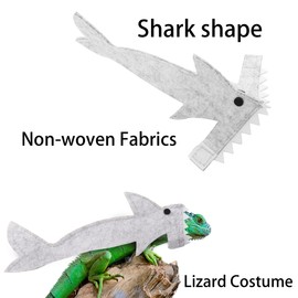 YAODHAOD Lizard Clothes for Bearded Dragon, Lizard Reptile Shark Costume, Cosplay Bearded Dragon Handmade Shark Outfit for Lizard Bearded Dragon Crested Gecko Chameleon Reptile (Medium), gray