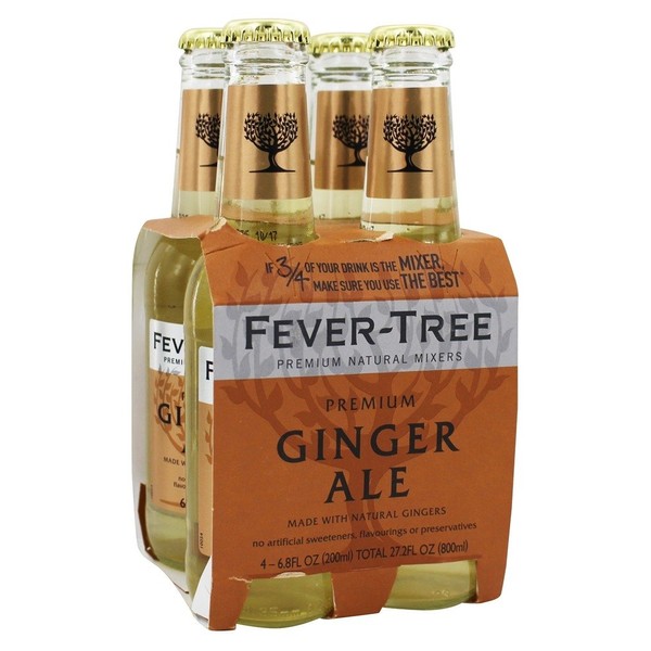 Fever Tree Ginger Ale - Premium Quality Mixer - Refreshing Beverage for Cocktails & Mocktails. Naturally Sourced Ingredients, No Artificial Sweeteners or Colors - 200 ML Bottles - Pack of 24