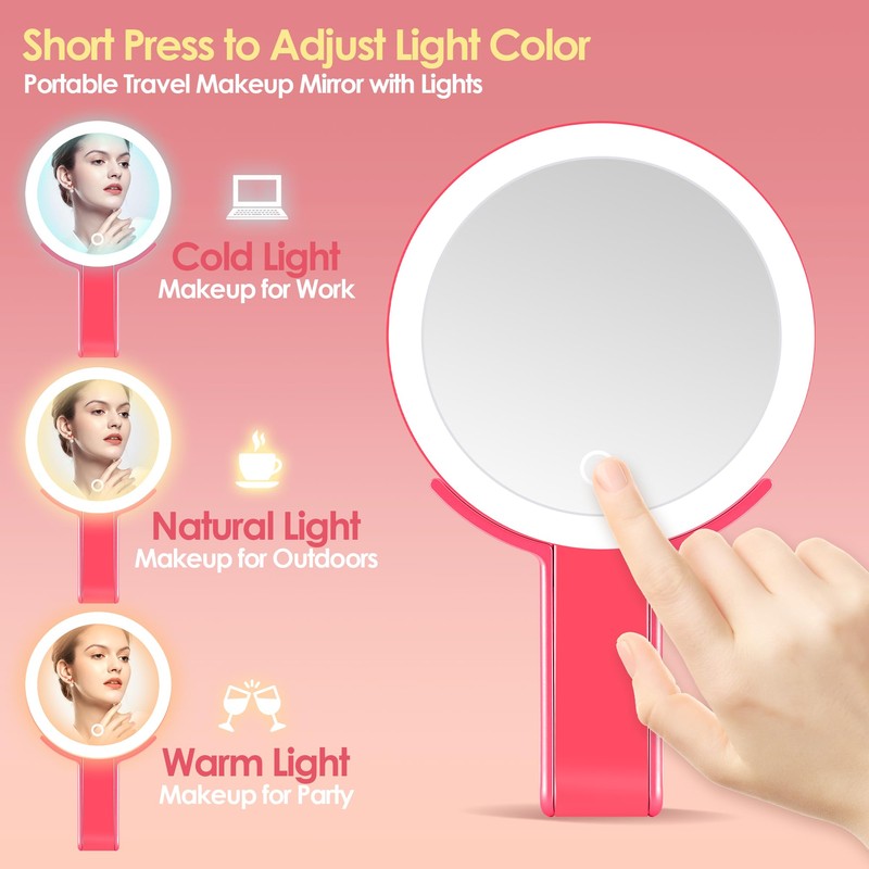 MIYADIVA Magnifying Mirror with Light, Double Sided 30X/1X Lighted Travel