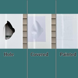 FAILUN Vinyl Siding Repair Kit 6Pcs 6.3X4.75Inch Self-Adhesive Vinyl Siding Patch PVC Vinyl Tape Cover Any Cracks Holes Blemishes on Vinyl Siding Fence Tools Home Skirting