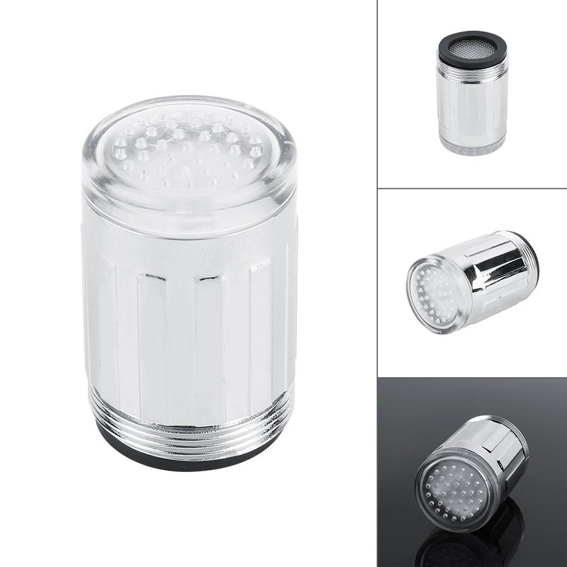 3 Color LED Light Changing Glows Temperature Sensor Shower Stream