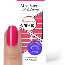 Original Miss Sophie UV Gel Nagelfolien I 20 ultra-dünne Nagellack-Streifen Pink Perfection I UV Nagelfolien I Hält auf Natur- sowie lackierten, Acryl-, Gel- & Shellac-Nägeln