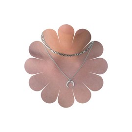 Xduargs Boho Layered Moon Pendant Necklace Gold Crescent Moon Necklace Vintage Crescent Moon Choker Necklace Adjustable Moon Figaro Chain Necklace Jewellery for Women, Zinc