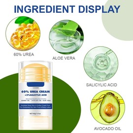 Crema Hidratante para Pies Secos y Agrietados, con Urea 60%, Barra Reparadora Talones Agrietados, Crema para el Cuidado de los Pies, para Pies Secos y Agrietados, Manos, Codos （40 ml）