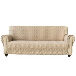 Ameritex Couch Sofa Slipcover 100% Waterproof Nonslip Quilted Furniture Protector Slipcover for Dogs, Children, Pets Sofa Slipcover Machine Washable (Beige, 78")
