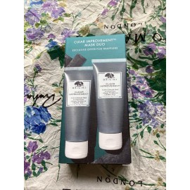 Origins Clear Improvement Active Charcoal Mask Duo Set 2.5oz/75ml each NIB