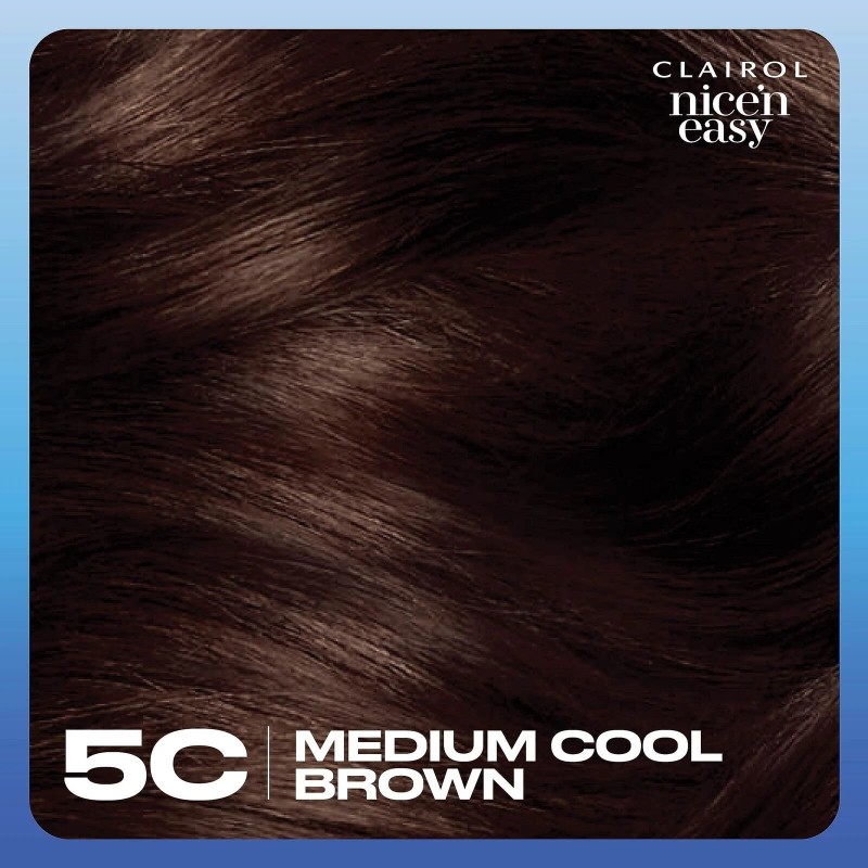 Clairol Nice'n Easy Permanent Hair Dye, 5C Medium Cool Brown