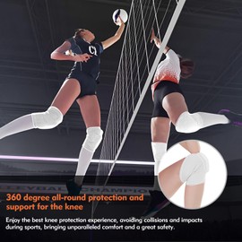 Volleyball Knee Pads - Knee Pads Volleyball with Thick 3D Foam Volleyball Knee Pads Women Men Youth Kids for Volleyball Basketball Yoya Dance to Protect Knee (White, S)