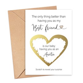 Baby reveal Scratch off card for best friend you're going to be an Auntie pregnancy announcement cards W06 BESTFRIEND