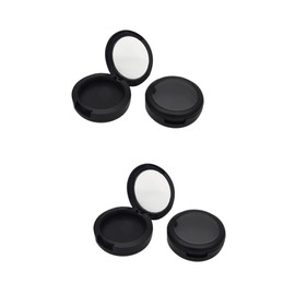 Mikinona 4 Piezas Botellas De Crema Organizador De Maquillaje Redondo Contenedores De Viaje Para Cremas Pequeño Organizador De Maquillaje Estuche Redondo Para Guardar Sombras De Ojos Black
