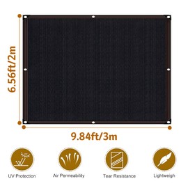 90% Sun Shade Cloth, 6.56 x 9.84FT Shade Mesh Cloth for Greenhouse Plant Backyard and Patio Sunshade Pergola(Black)