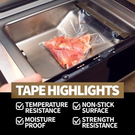 Teflon Tape, High Temperature Heat Resistant Adhesive Tape for Vacuum Sealer Machine, 2 Inch x 33 Feet x 0.18mm