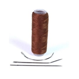 hair2heart Extension Tools - Tressier Set with Needle and Thread for the Extension Weaving Method, for Hair Extensions, for Attaching Wefts, Light Brown